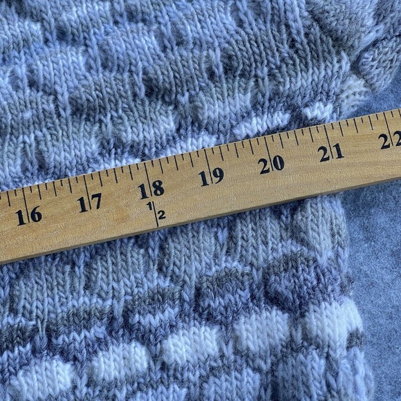 Vicario Cinque Italian Wool Blend Sweater Womens Small Gray Striped Chunky - Picture 9 of 11